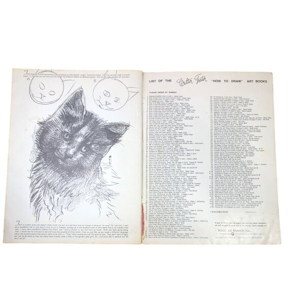 How To Draw Cats By Walter Foster Art Instruction Book Vintage 1950s - Picture 6 of 7